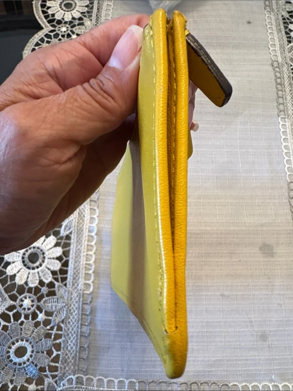 Coach Yellow Leather Pencil Pouch